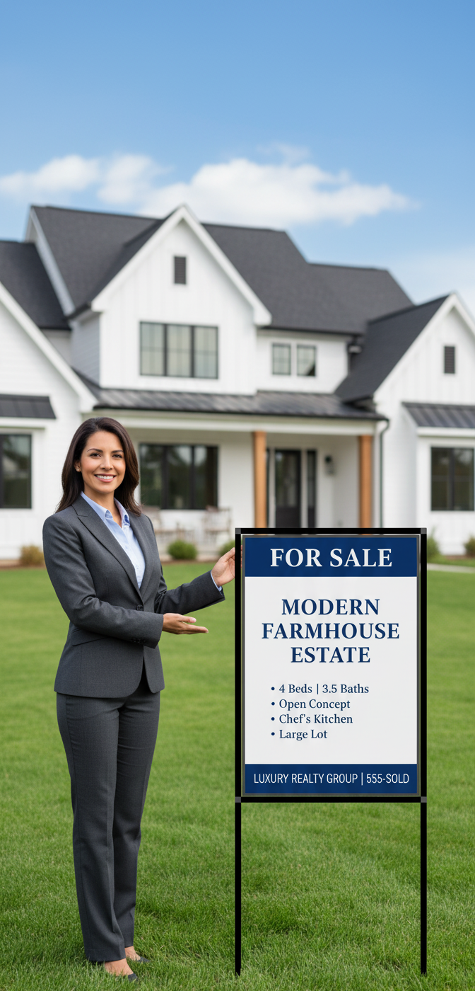 Pro-Banner frame in front of a property